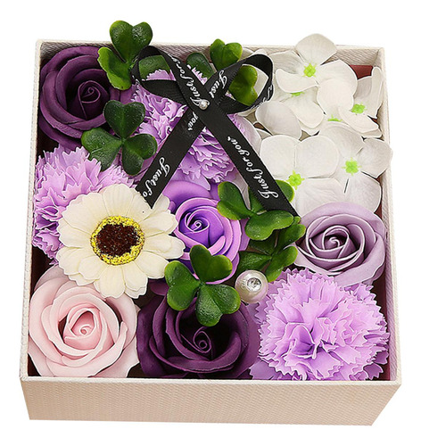Jabón Caja De Flores De Rosas Jabón De Baño De Púrpura