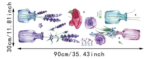 . Adhesivo De Pared Con Diseño De Florero, Versátil,