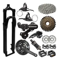 Comprar Kit 21v Bike Aro 26 Suspensão Freios Disco Cambio Shimano