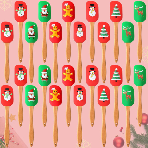 Juego De 24 Espátulas De Navidad De Silicona