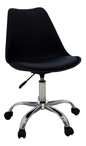 Cadeira Home Office Giratória Eames Eiffel Luísa Preto Material do estofamento Nylon revestido em PU