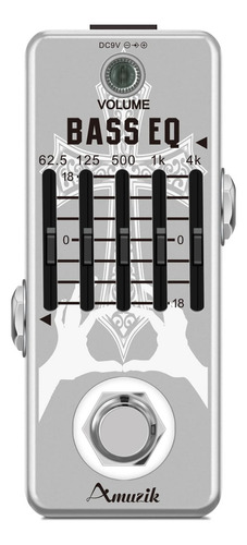Pedal Equalizador De Baixo Amuzik, Pedais Equalizadores De 5 Bandas Para Baixo Com Gráfico De 5 Bandas, Carcaça Metálica Completa, Carcaça Metálica, True Bypass
