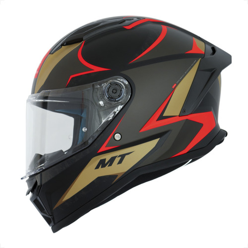 Capacete Stinger 2 Mt Helmets Zap B9 Fosco Dourado Vermelho