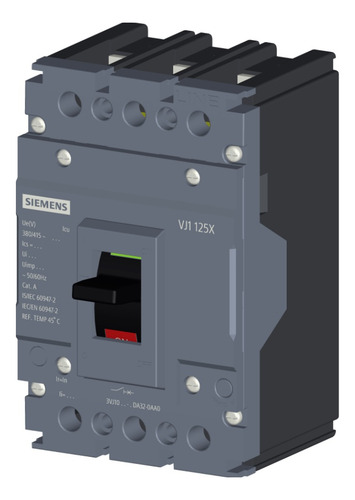 Disjuntor Siemens Cx Moldada Tripol 125a 3vj1012-0da32-0aa0