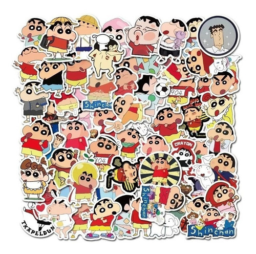 Imagen 5 de 5 de Shin-chan - Set De 50 Stickers / Calcomanias / Pegatinas