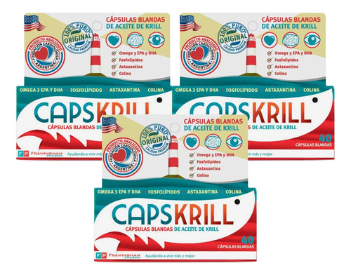 Capskrill Omega 3 Aceite De Krill X 40 Caps Combo X 3 Unid.