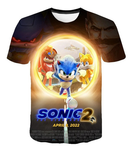 Polera De Niño Sonic Impresión Full 3d Importada Unisex 