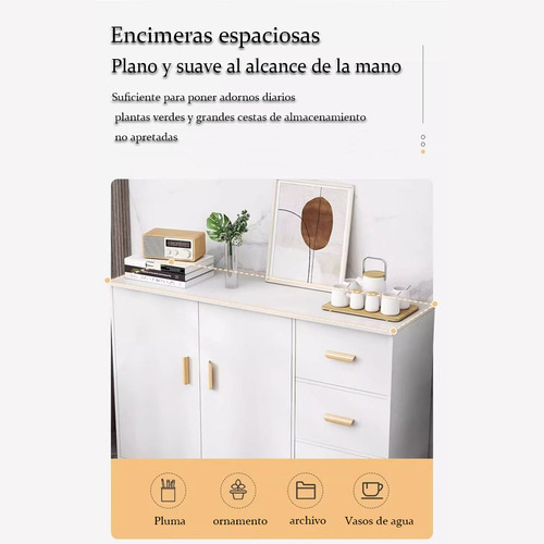 Alacenas De Cocina Con Ruedas Y 3 Cajones 100cm*36*80 Roble/blanco