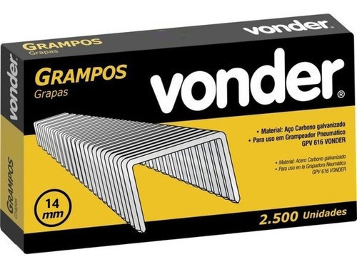 Grampo 14mm Para Grampeador Pneumático Gpv 616 Vonder