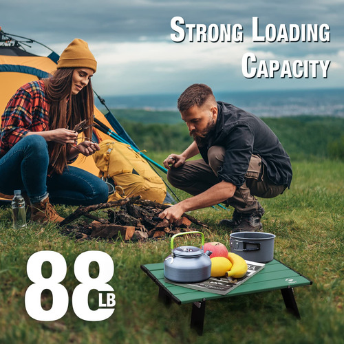 Mesa Portatil Ligera Para Camping Y Picnic - Verde