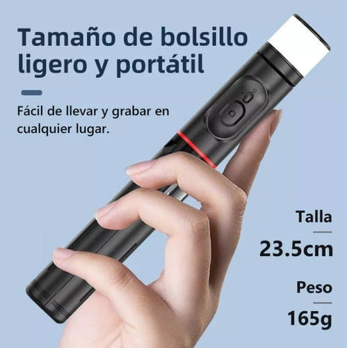 Axnen Selfies Stick Con Trípode Bluetooth Control Remoto Led
