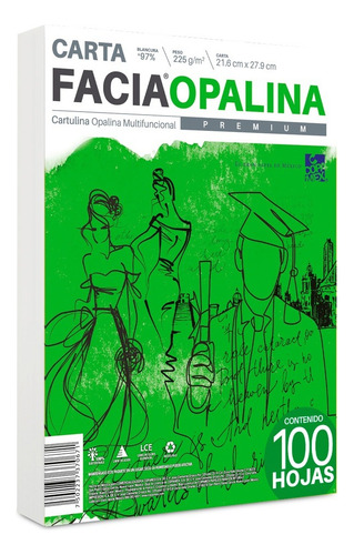 Paquete C/300 Opalina Cartulina Copamex Cta/ Blanco 225g Color Beige Liso