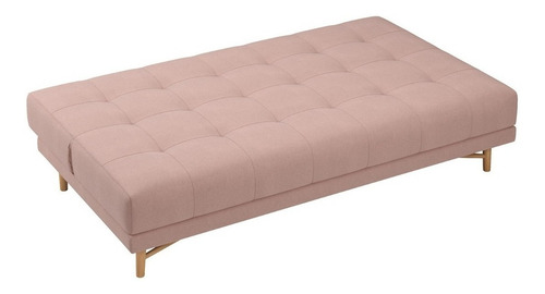 Sofá Cama Premium 3 Lugares Bossa Nova 190cm Linho Rosê