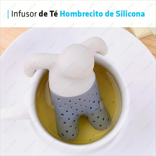 Infusor De Te En Hebra Filtro Colador Hombrecito De Silicona