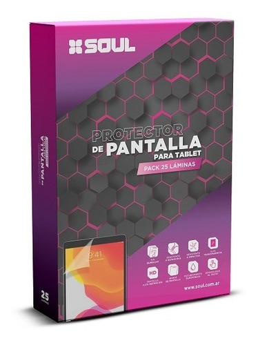 Film Hidrogel Soul Clear Para Tablet Pack X25 Unid