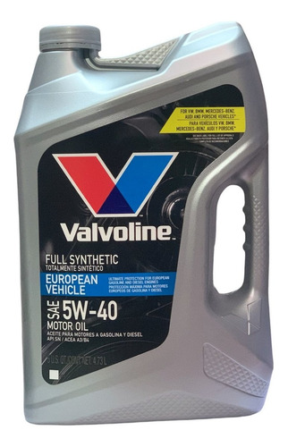 Aceite VALVOLINE 5w40 Sintetico 4.73L. Americano