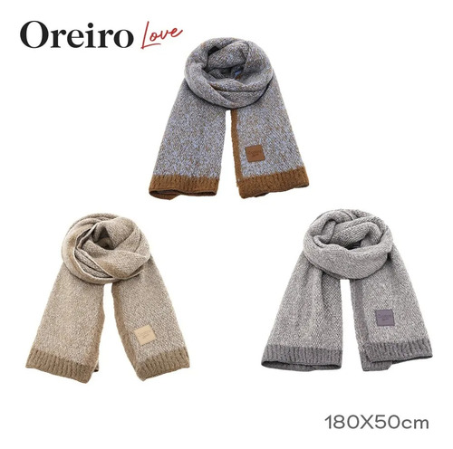 Bufanda Abrigada Para Mujer Oreiro Love Invierno Moda Dama Gris | Modelo 18772 Liso Único