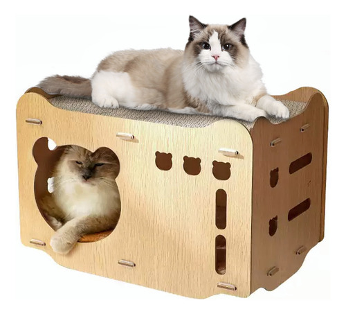 Casa Cama Cueva Gato Capa Doble Casita Rascador Para Gatos