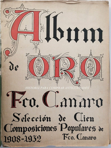 Libro De Partituras F. Canaro Dedicado Y Firmado !!! 1932