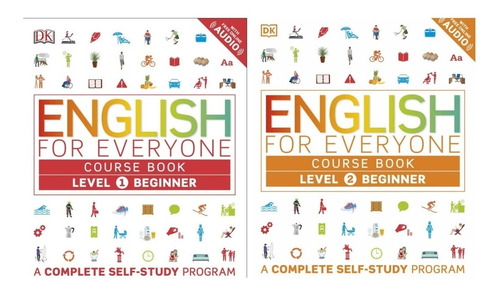 English For Everyone: Level 1 And Level 2: Beginner, Course Book: A Complete Self-study Program - 2 Livros Principais Do Curso - Importado - Novo