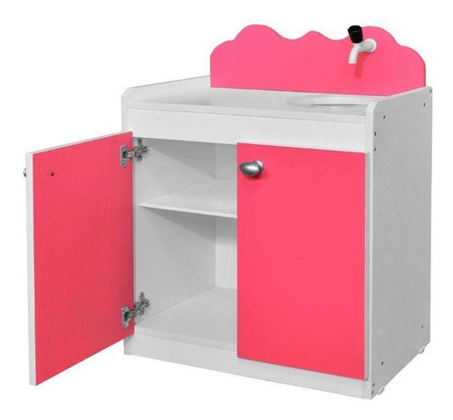 Balcão Brinquedo Com Pia Infantil Rosa/branco Criança Feliz