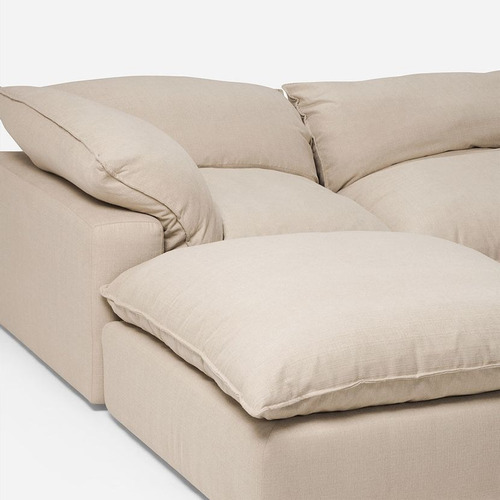 Sofá Seccional Rosen Shanklin Izquierdo 3 Piezas Tela Beige