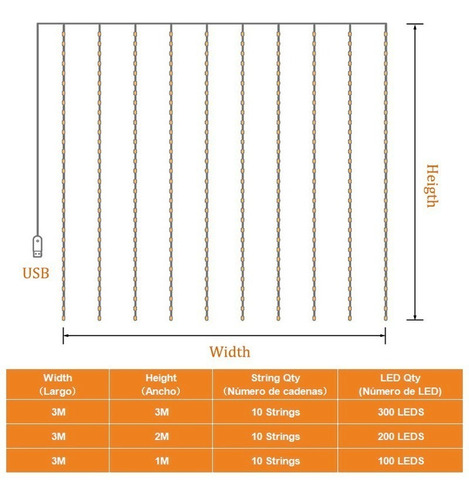 Nuevas Luces Led Para Cortinas, 3 X 1, 3 X 2, 3 X 3 M, Fairy