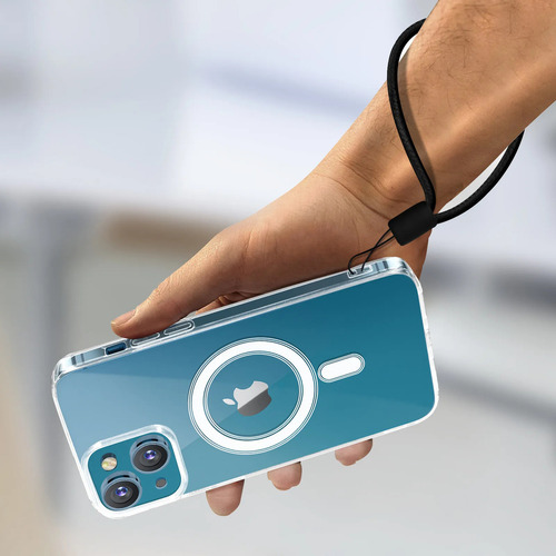 Mr. Gadgets Kit 3 En 1 Funda Transparante + Mica Pantalla + Micas Aros Protectores De Cámara Compatible Con Magsafe Para iPhone 13 Aros Color Titanio