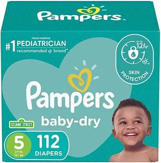 Pampers Baby-dry  pañales Desechables, Na, Talla 5, 5.