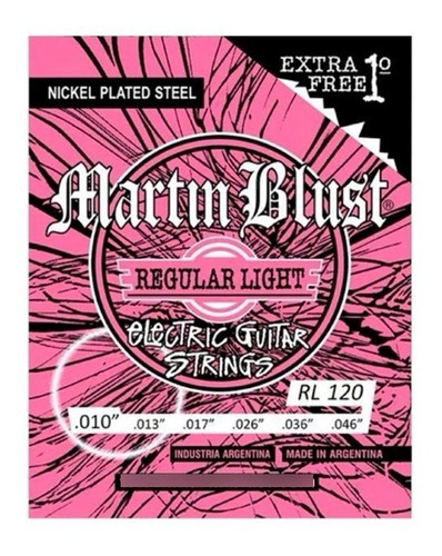 Encordado Guitarra Electrica Martin Blust 010 Rl120 +1 Extra