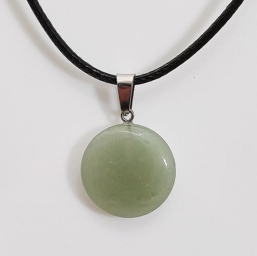 Colar Cordão Com Pedra Natural De Quartzo Aventurina Hippie