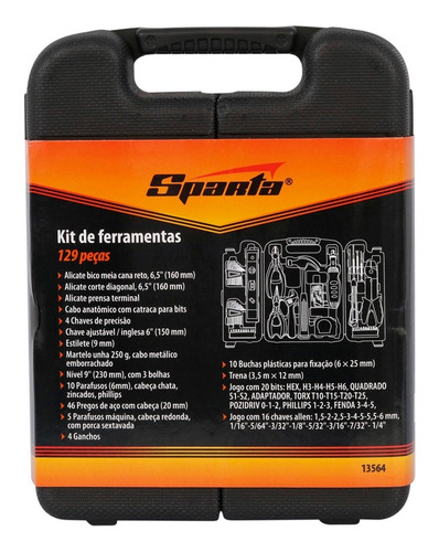 Imagem 5 de 6 de Jogo Kit Caixa Ferramentas 129 Pçs Estojo Plastico Maleta