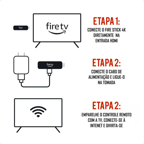 Fire Tv Stick 4k 2th Inclui Comandos Da Tv Com Atalhos Smart