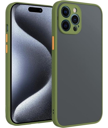 Funda Para Motorola One Visión Ahumado Mate Verde Militar