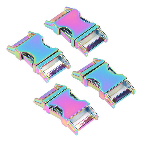 Side Release Buckle 4pcs 25x47mm Zinc Alloy Glossy Wide