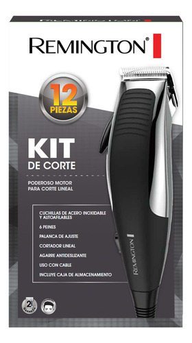 Máquina Para Cortar Cabello Remington 12 Pzs Hc1080a Color Negro