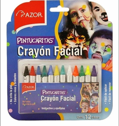 Crayón Facial Pintucaritas Con 12 Colores Pinta Caritas