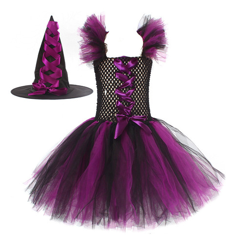 Vestido De Disfraz De Bruja De Halloween Para Niñas