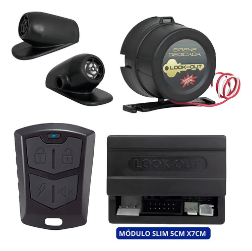 Alarme Carro Automotivo Universal Al 20 Xr Look Out + Sirene