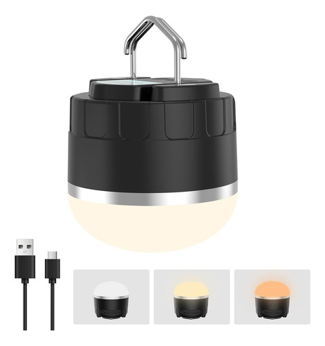 Linterna De Campamento Led Recargable 1000lm, Luz De Carpa 3