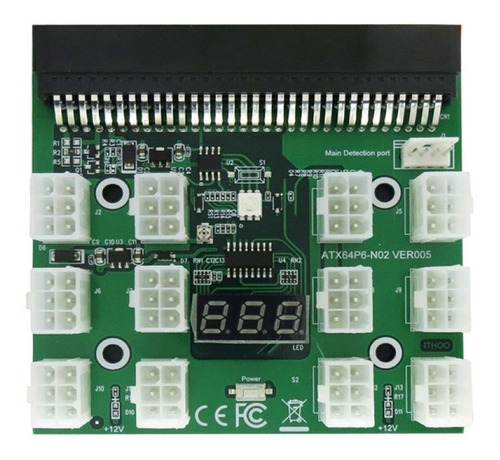 Breakout Board Fuente Mineria 12 Puerto 6 Pin Cripto Mineria