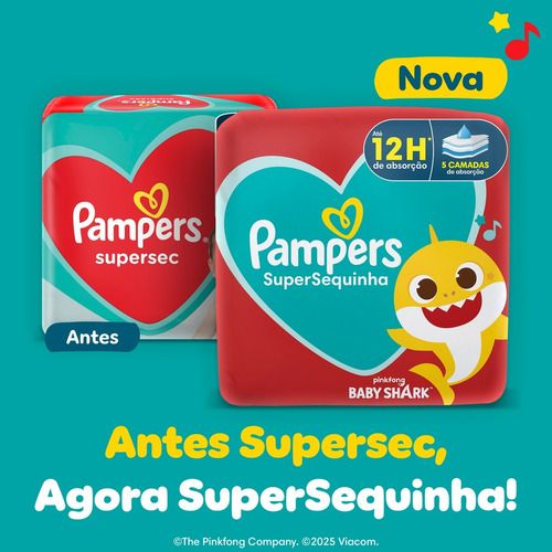 Pampers Supersequinha Fralda Xg 70u Extra Grande (xg) Sem Gênero