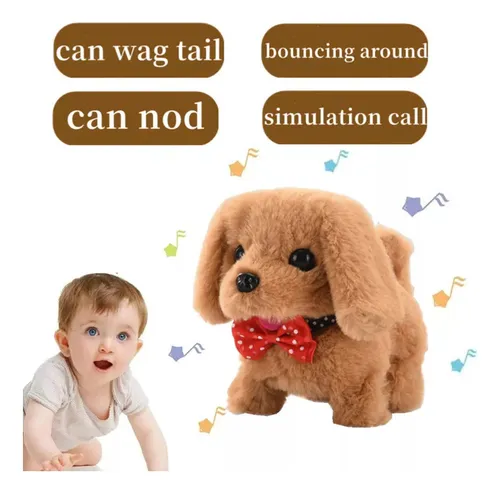 Común (uso) ` Cachorro De Peluche Que Camina, Ladra, Salta