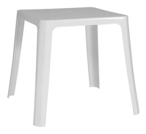 Imagen 1 de 6 de Mesa Intima De Plastico Cuadrada Blanca Garden Life Kromo-s