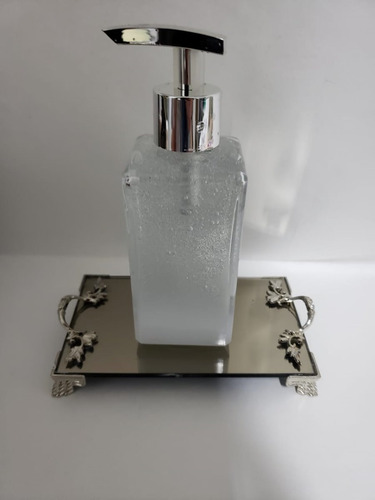 Imagem 3 de 5 de Kit Lavabo Banheiro Saboneteira Bandeija Luxo