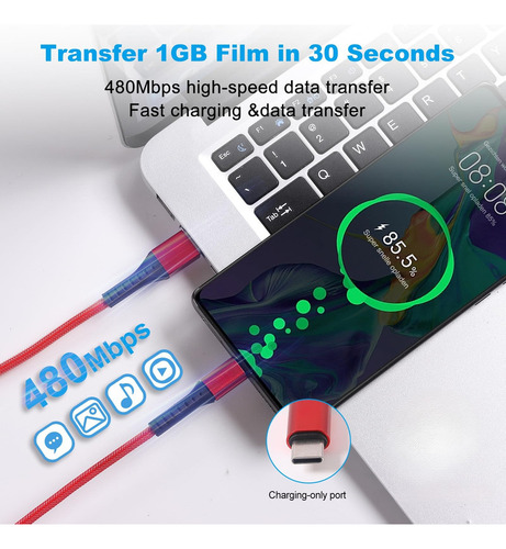 Set 4 Cables Thor Usb To Ligthning Celular Movil Datos Lau