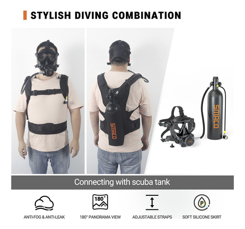 Máscara De Buceo Snorkel Máscara De Cara Completa Equipo