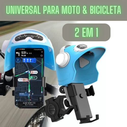 Suporte Celular Estilo Capacete Moto Proteção Solar E Chuva Cor Estilo Guiador Do Capacete (branco)