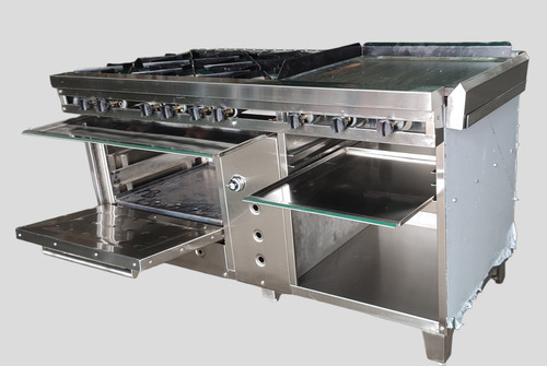 Cocina Industrial 6 Hornillas Plancha Horno Y Gratinador