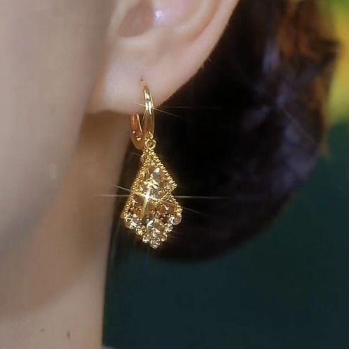 Pendientes De Mujer Lujosos Y De Alta Gama De Color Champán